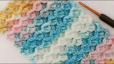 Wowwwww !!!! Amazing🧿✨ How to Crochet 3D Wave Stitch ZigZag Waffle Stitch Pattern ✨🧿