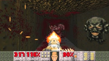 Brutal Doom - Mowing Down enemies with Chaingun, Lots of Blood!