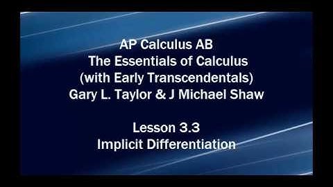 AP Calc AB (E.T.) Lesson 3.3