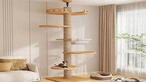 A must-have product! Cat Tree 5-Tier Floor to Ceiling Cat Tower Cactus Tall Climbing Tree with Scr
