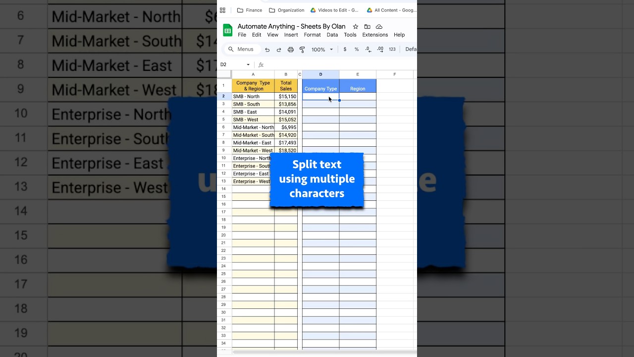 Быстрое разделение текста по нескольким символам в строке.