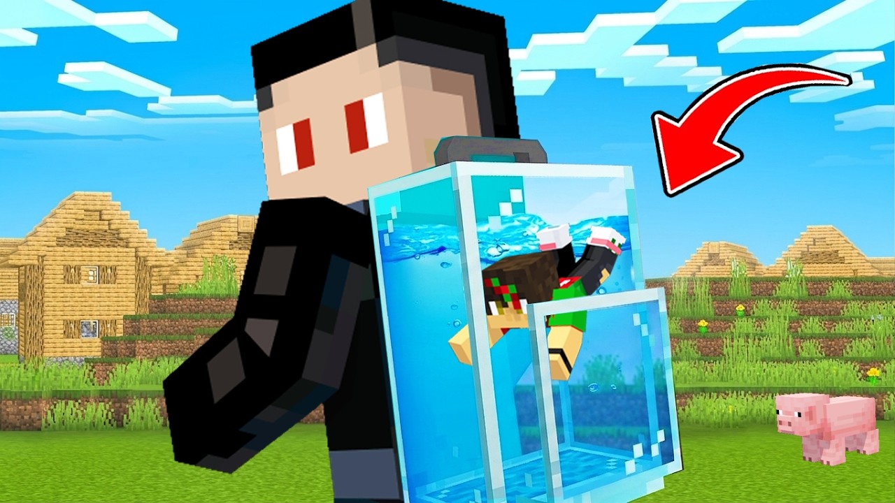 Secretly Hiding Inside My Friend Backpack in Minecraft