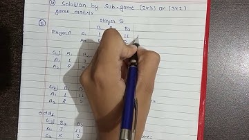 Sub-Game (2x3 Or 3x2 game matrix) in Game Theory, Operation Research(M.Com final ABST)