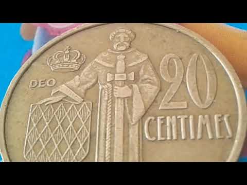 249 000 Struck This Rarest And The Most Valuable Currency Coin Monaco 20 Cents Rainier III 1978