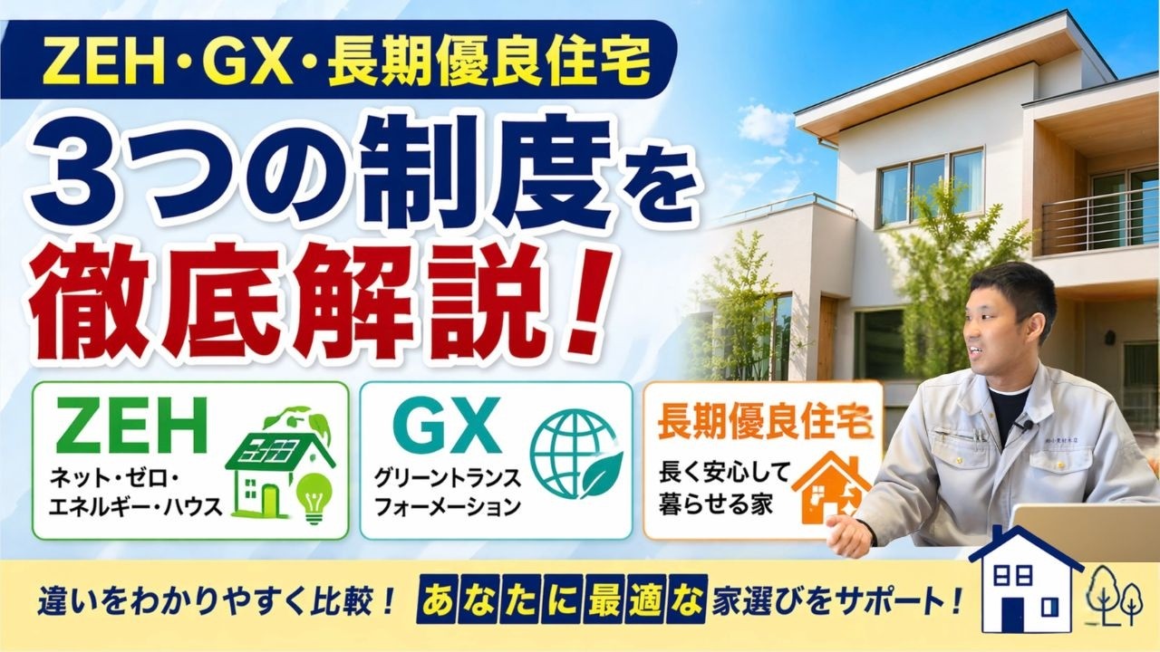 2026年最新】ZEH・GX・長期優良住宅の違いを完全解説！どれを選ぶべき