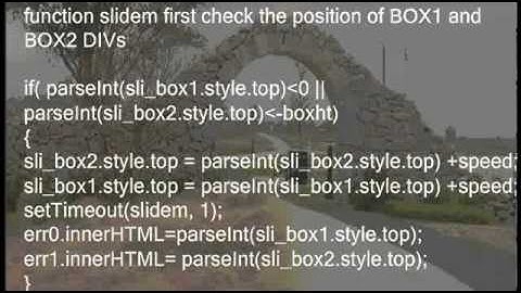 javascript slideshow, sliding div vertical