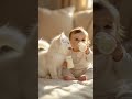 Cat drinks milk like a good baby #cat #catart #baby #adoreble #cutebaby #catcartoon