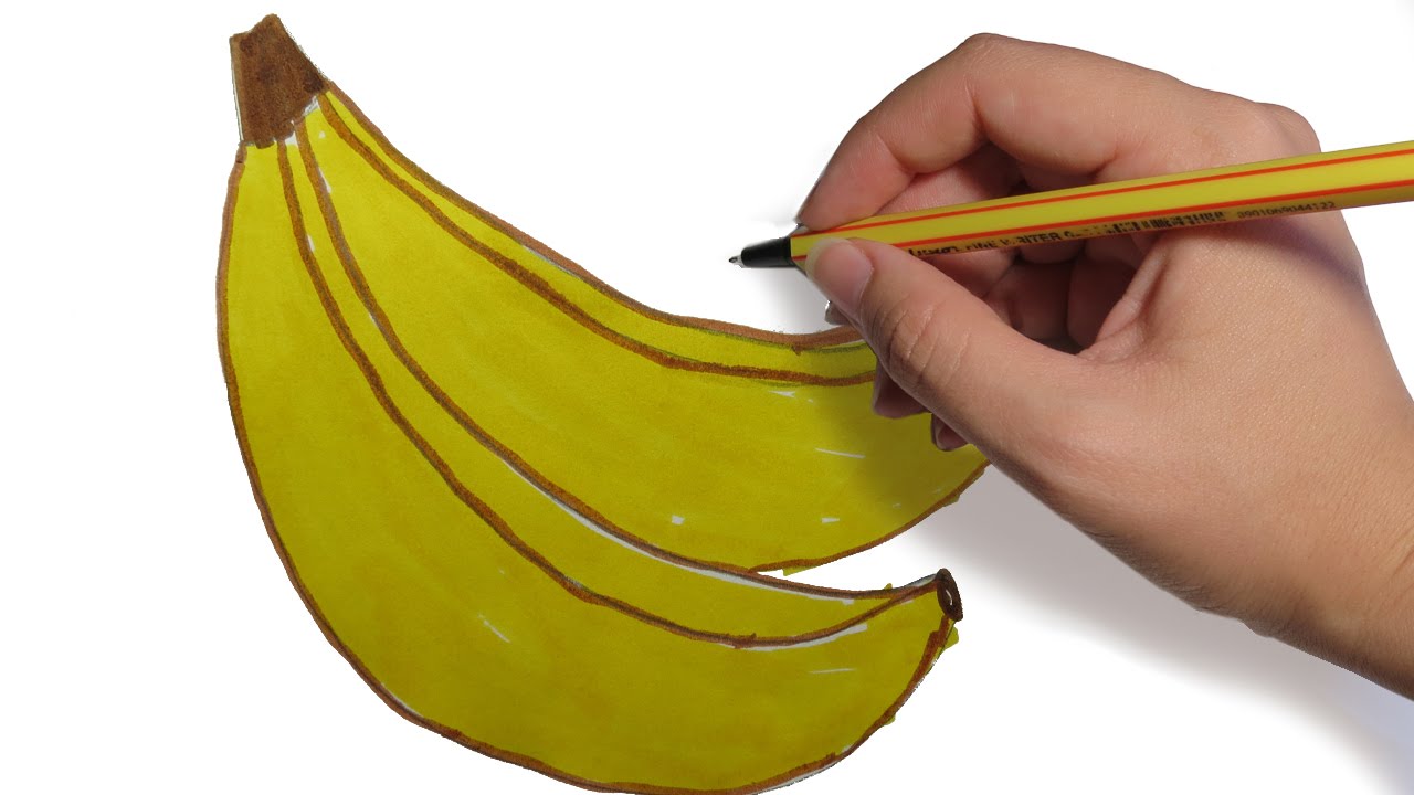 COMO DIBUJAR FRUTAS: Platanos a lapiz paso a paso - thptnganamst.edu.vn