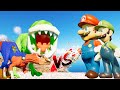 (Jurassic World Evolution)Super Mario,Piranha Plant T-Rex Dinosaurs Fight