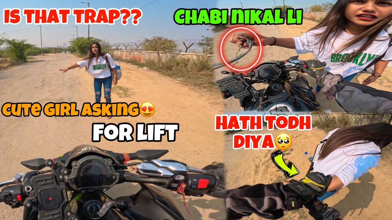 Cute Stranger💕girl asking for lift💕on My Kawasaki Z900😍| Ladki sai Ladai ho gai😰 