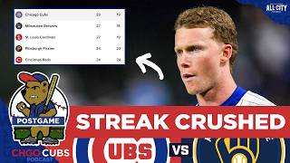 CUBS POSTGAME: Chicago Cubs HOME WINNING STREAK CRUSHED by Brewers in Loss at Wrigley! | CHGO Cubs