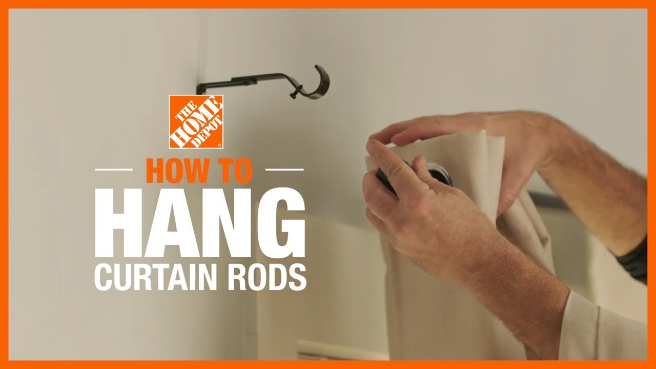 How to Hang Curtain Rods | The Home Depot - YouTube