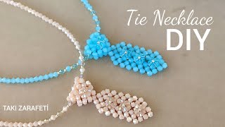 [DIY]Kristal boncuk ile Kravat Kolye yapımı // Tie Necklace . How to make Beaded Necklace