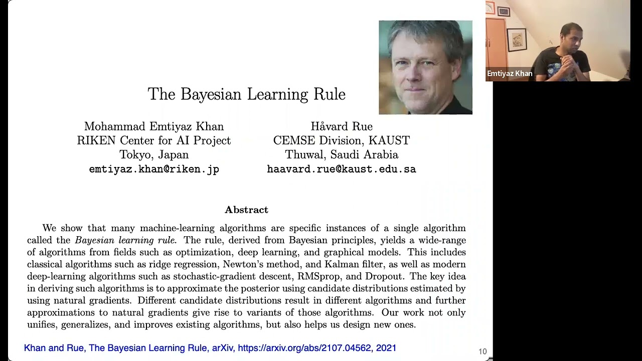 Prof. Emtiyaz Khan  - The Bayesian Learning Rule for Adaptive AI - Princeton AI Club