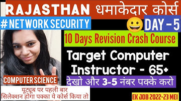 DAY 5- RAJASTHAN COMPUTER INSTRUCTOR EXAM धमाकेदार कोर्स |TARGET 65+||NETWORK SECURITY || NS CLASSES