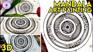 The 3D Concentric Circles Mandala Illusion Art [Zentangle Art | Doodle Art] #50
