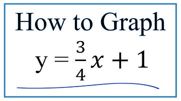How to Graph the Equation  y = 3/4x + 1