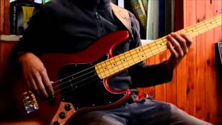 Video thumbnail of "average white band-pick up the pieces bass cover"