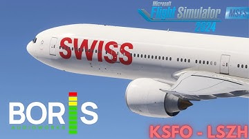 MSFS 2024 | PMDG 777-300ER Swiss | San Francisco to Zurich | Full flight | #msfs2024