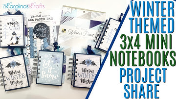 Winter Mini Notebooks using up 6x6 Paper Pads, 3x4 Mini Album Journals, Travel Journals