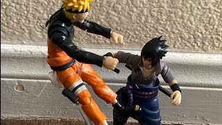 Naruto vs Sasuke (Stop motion fight scene) [I do not own any of the sounds only stop motion