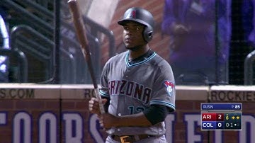 ARI@COL: De La Rosa plates Owings with a squeeze bunt