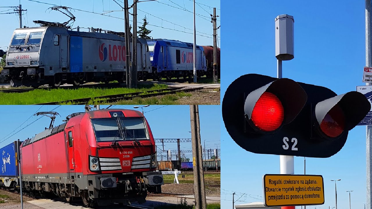 (X4EC, E186, BR285) Przejazd kolejowy w Zajączkowie Tczewskim + Rp1