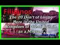 Filipinos.... The 20 Don&#39;t of Living Here in the United Kingdom of Great Britain as a Migrant Part 1