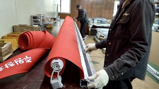 Automatic Folding Awning Making Process. Canopy Mass Production Plant