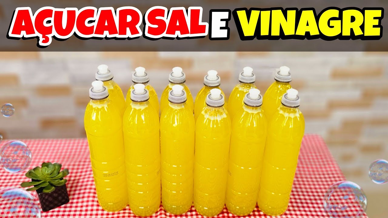 SÓ USEI AÇÚCAR SAL E VINAGRE E FIZ O MELHOR DETERGENTE SEM SODA 😱