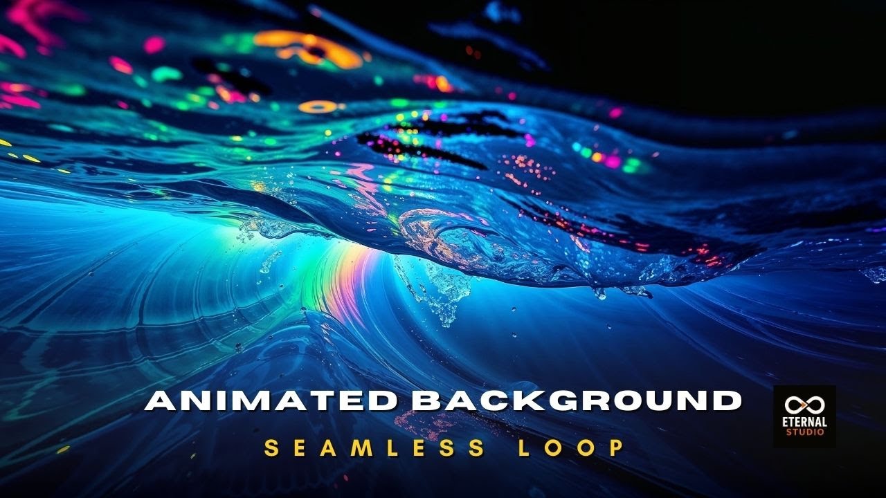 Animated Background - Abstract Waves | Surreal Multicolor Underwater Blue Ocean Live Wallpaper