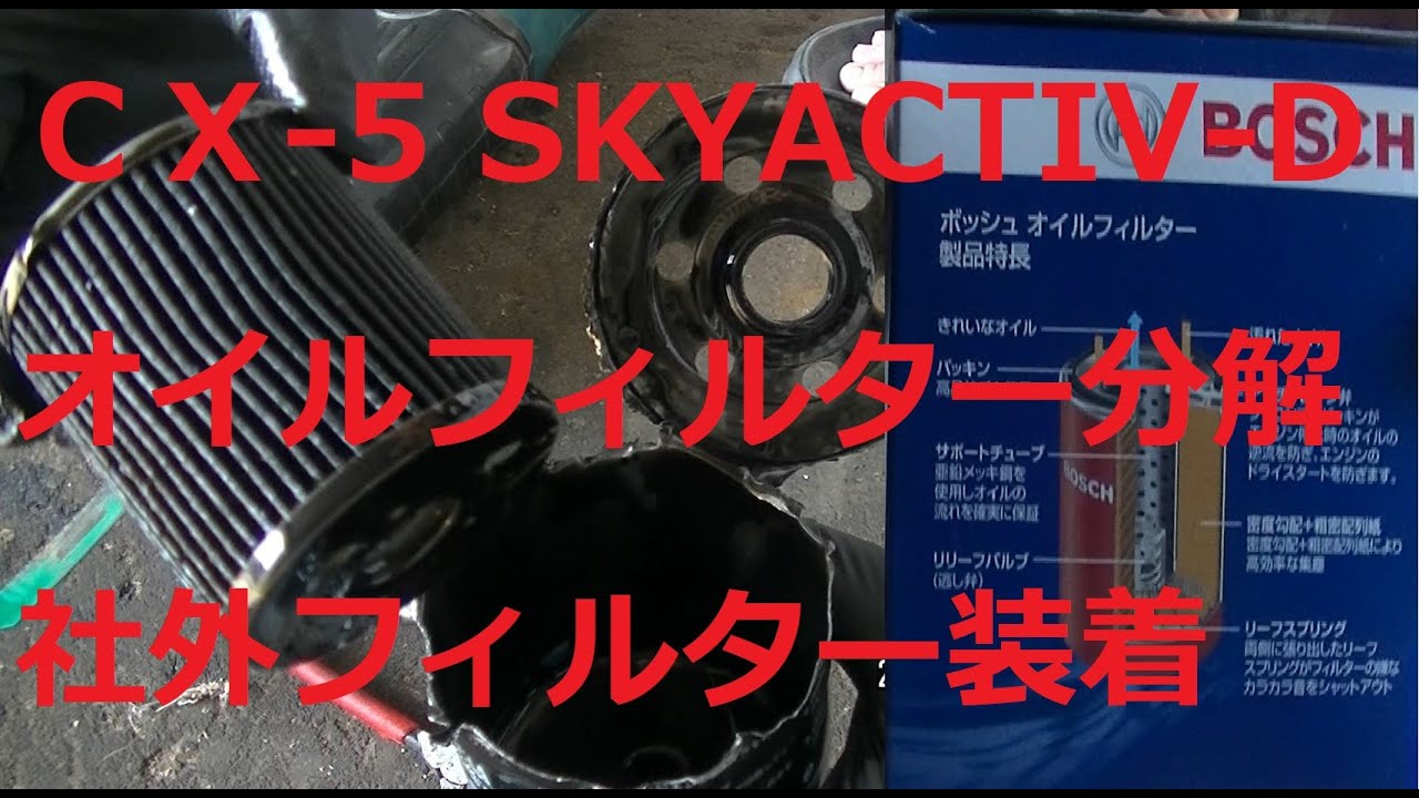 Mazda Cx 5 Skyactiv D オイルフィルター分解 社外boschオイルフィルター Youtube