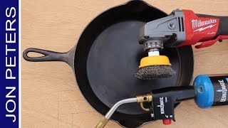 Super Fast & Easy How To  Refinish - Restore Cast Iron Pan