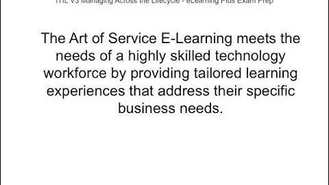 ITIL V3 Managing Across the Lifecycle   eLearning Plus Exam Prep