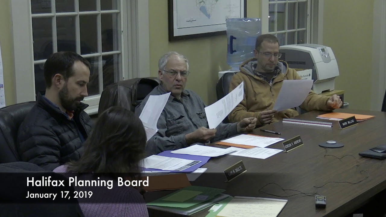 Halifax Planning Board 1/17/19 YouTube