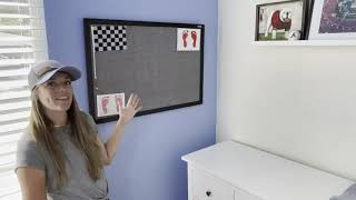 gideal 36 x 24 Inch Large Bulletin Board – 100% Solid Wood Framed Canvas Notice Board