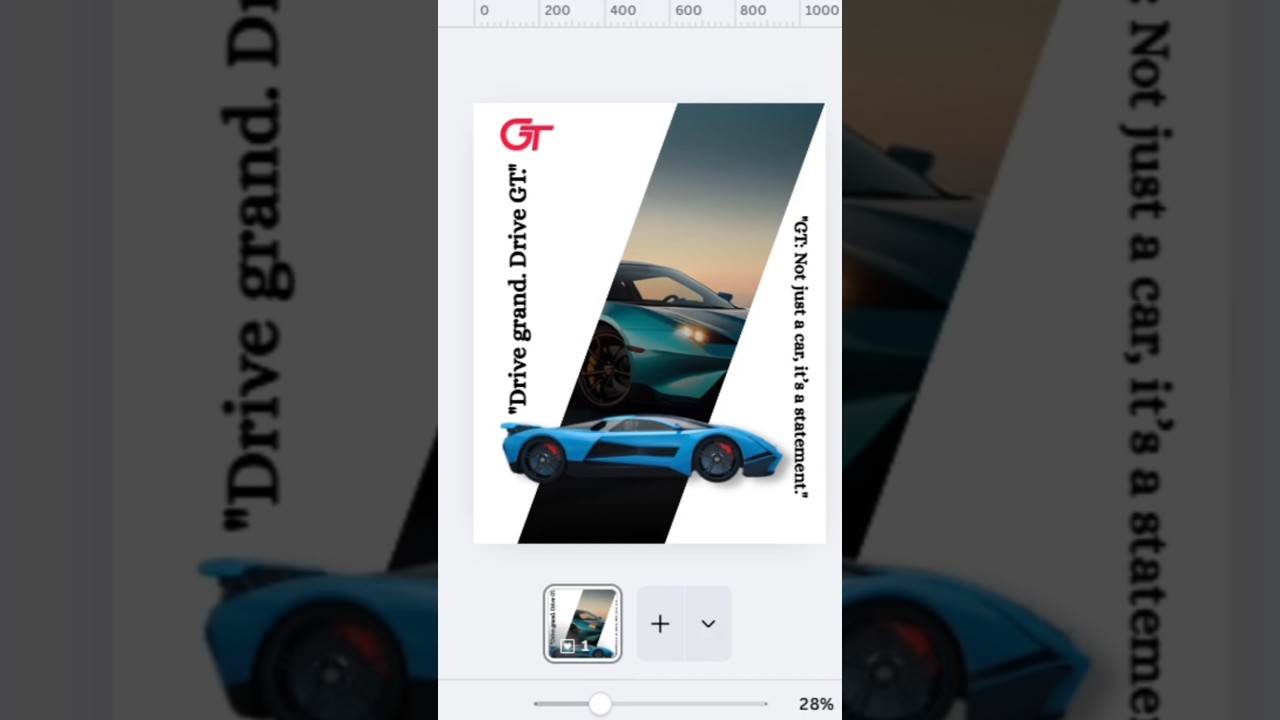 Porsche Car Ad Poster Design in Canva 🏎️ | Canva Hacks