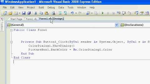 Visual Basic 2008-Color dialog tutorial