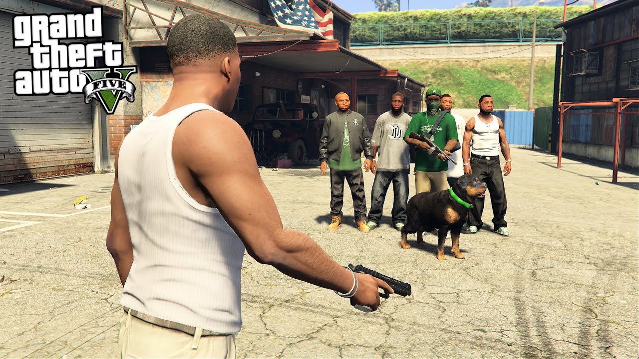 FRANKLIN GOES TO SAVE CHOP THE DOG FROM LAMAR in GTA 5!!! (GTA 5 Mods