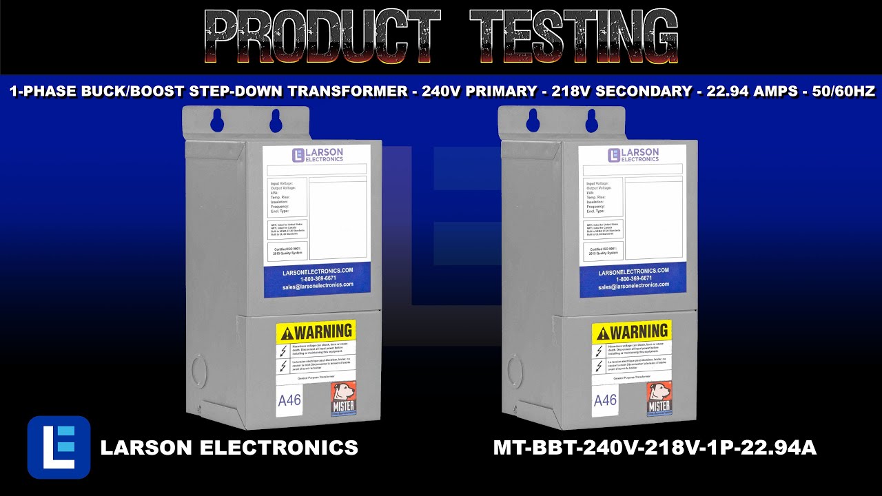 1-Phase Buck/Boost Step-Down Transformer - 240V Primary - 218V Secondary - 22.94 Amps - 50/60Hz