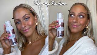 TANNING ROUTINE w/ Loving Tan + glowy makeup look