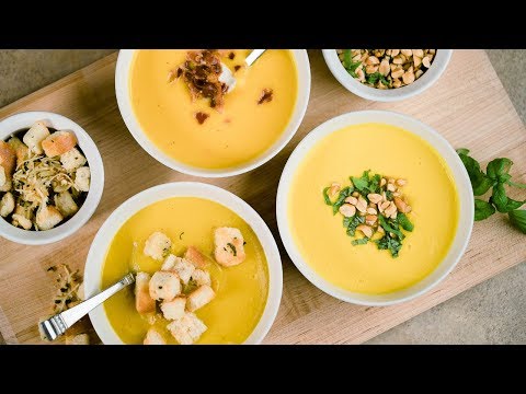 Butternut Squash Soup Three Ways | Fall Soup | Zested Foods