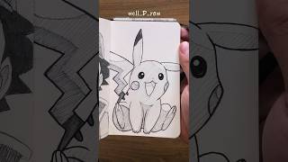 [ASMR] Drawing Pikachu ⚡️ - Pokemon #satisfying #shorts #asmr