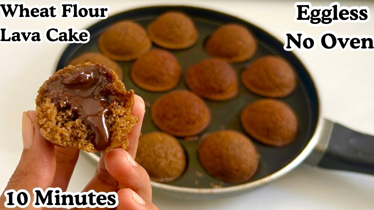 Wheat flour Chocolate Lava Cake in Appam Pan