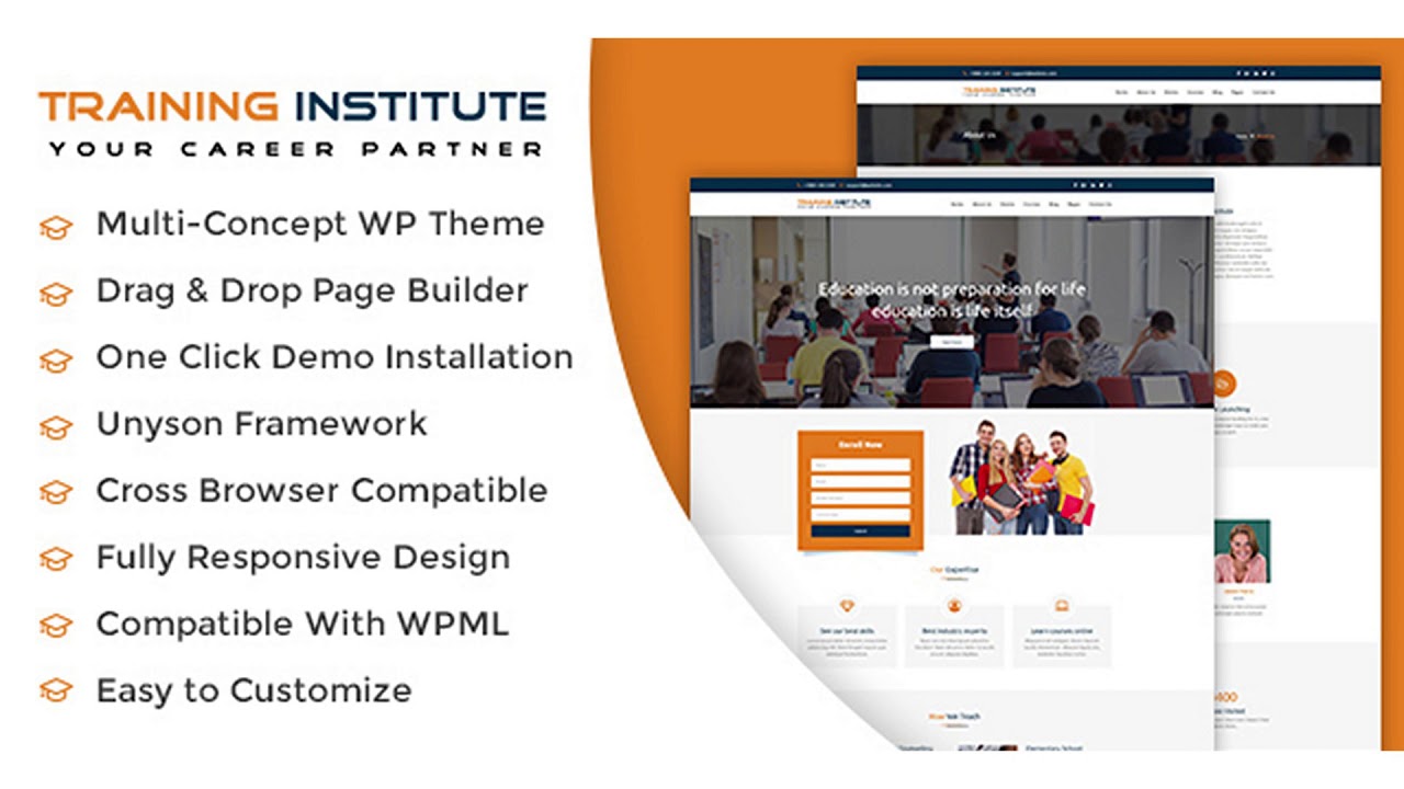 Education & Training Institute WordPress Theme | Themeforest Website ...