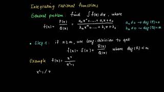 M 20 01: Primitives of rational functions - long division