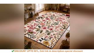 European Retro Style Flower Pattern Parlor Carpet Non-slip Machine Washable Decoration Bedroom Rug screenshot 1
