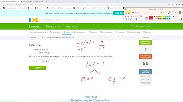 ixl alg1 L.1 Solve absolute value equations (v20.12a)