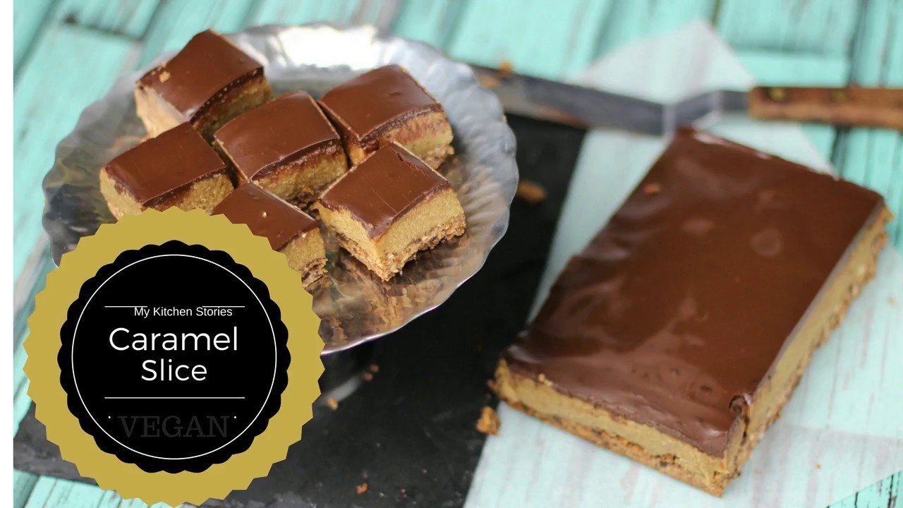Caramel Slice. Gluten Free and Vegan Too My Kitchen Stories Cook