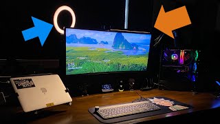 Quntis Monitor Light Bar + AFI Ring webcam light - Desk Productivity Light Setup Review